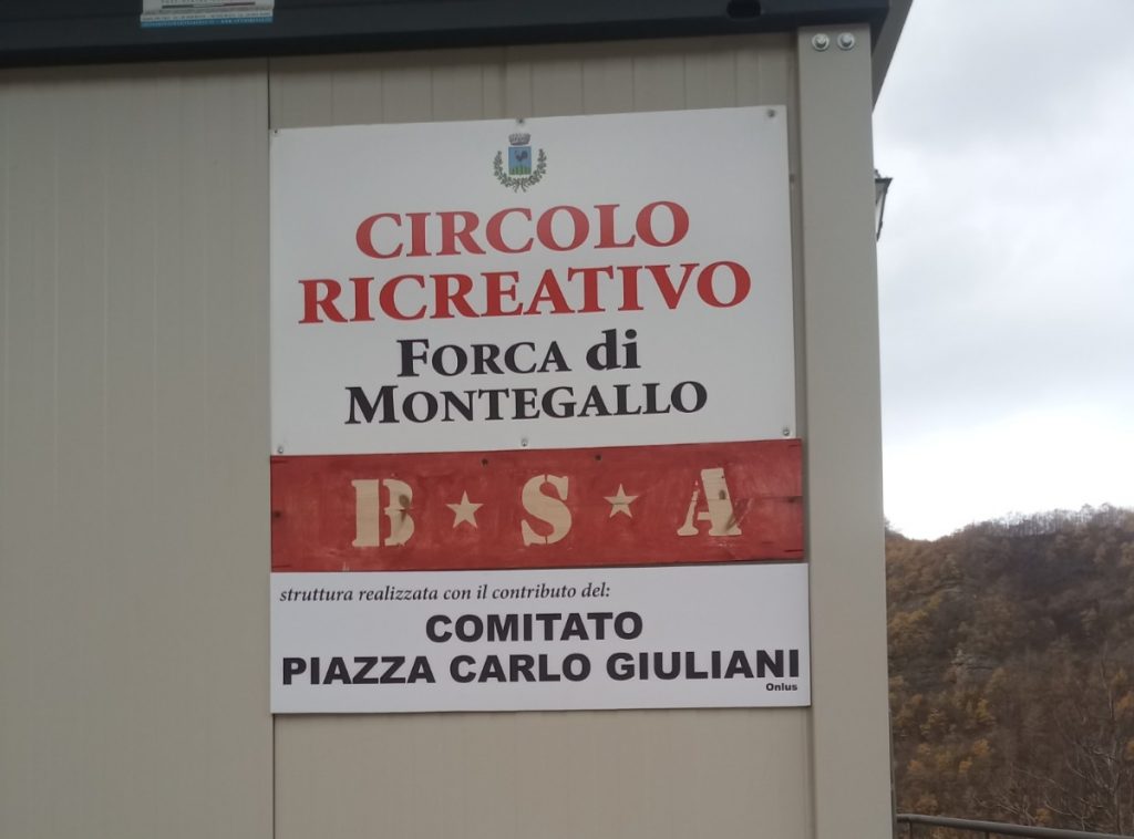 Lo spazio aggregativo a Forca di Montegallo con le BSA